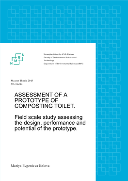 ASSESSMENT of a PROTOTYPE of COMPOSTING TOILET. Field Scale