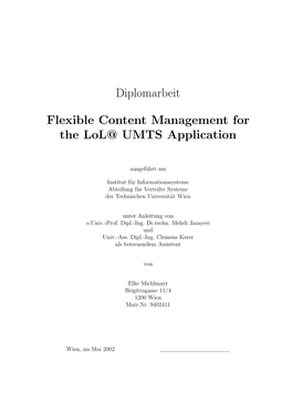 Diplomarbeit Flexible Content Management for the Lol