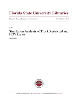 Simulation Analysis of Truck Restricted and HOV Lanes Saidi Siuhi