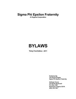 Sigma Phi Epsilon Fraternity a Virginia Corporation