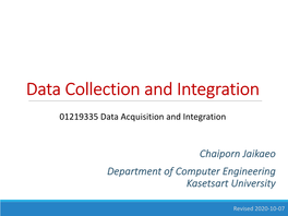 Data Collection and Integration