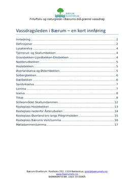 Vassdragsleden I Bærum – En Kort Innføring