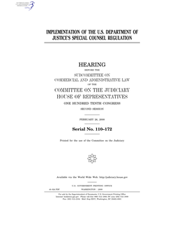 Implementation of the U.S. Department of Justice's