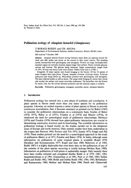 Pollination Ecology of <Emphasis Type