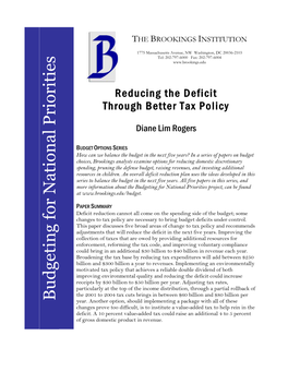 Reducing the Deficit Through Better Tax Policy