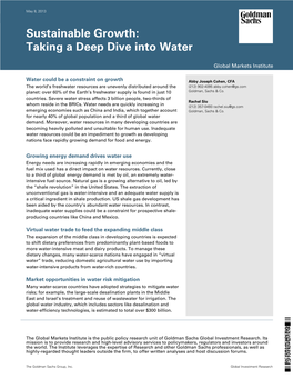 Sustainable Growth: Taking a Deep Dive Into Water