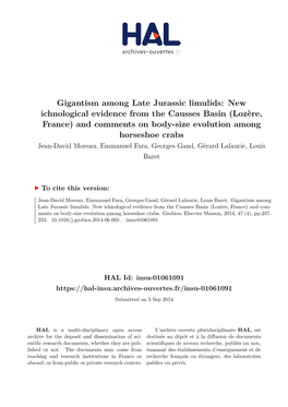 Gigantism Among Late Jurassic Limulids