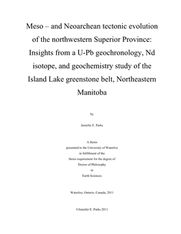 And Neoarchean Tectonic Evolution of the Northwestern