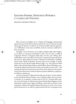 Galvano Fiamma, Francesco Petrarca E I Cavalli Dei