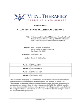 Statistical Analysis Plan (Version 4)