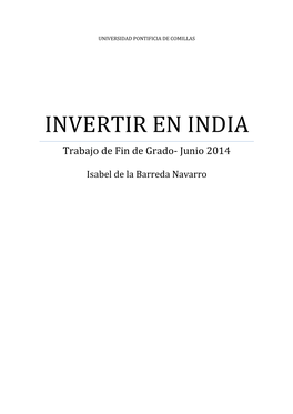 INVERTIR EN INDIA Trabajo De Fin De Grado- Junio 2014