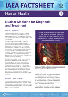 IAEA FACTSHEET Nuclear Techniques in Food and Agriculture Human Health