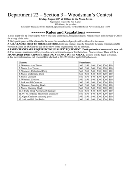 Department 22 – Section 3 – Woodsman's Contest