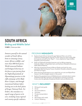 SOUTH AFRICA Birding and Wildlife Safari 13 DAYS | Choose Your Dates