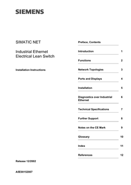 SIMATIC NET Preface, Contents