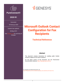 Microsoft Outlook Contact Configuration for Fax Recipients