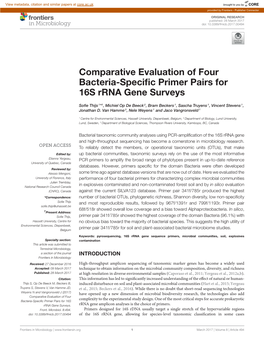 Comparative Evaluation of Four Bacteria-Specific Primer Pairs For