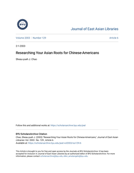 Researching Your Asian Roots for Chinese-Americans