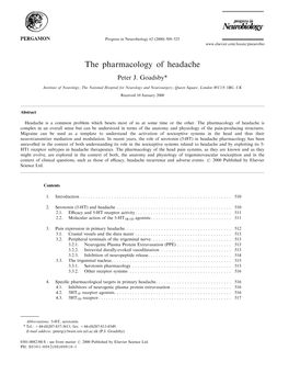 The Pharmacology of Headache