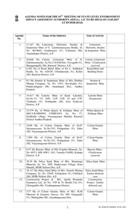 Agenda Notes for the 93 Meeting of State Level