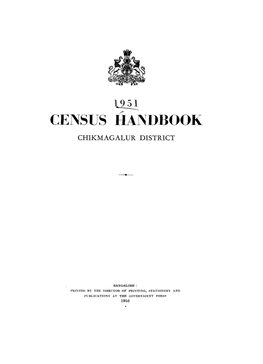 Census Handbook, Chikmagalur