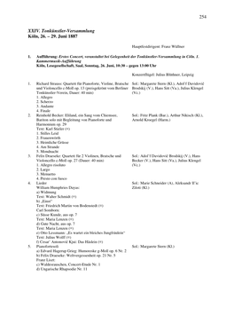 254 XXIV. Tonkünstler-Versammlung Köln, 26. – 29. Juni 1887