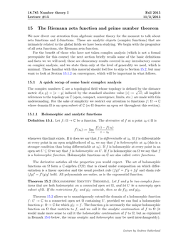 15 the Riemann Zeta Function and Prime Number Theorem