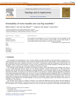 Orientability of Vector Bundles Over Real Flag Manifolds