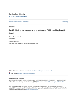 Ru(II)-Diimine Complexes and Cytochrome P450 Working Hand-In- Hand