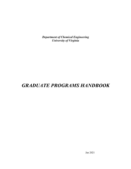 Graduate Programs Handbook