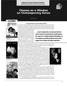 Cinema As a Window on Contemporary Korea