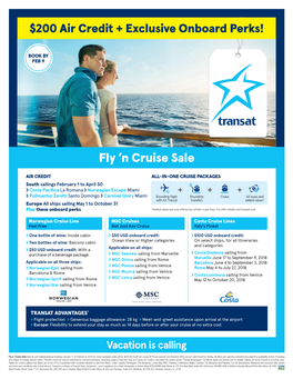 Fly 'N Cruise Sale