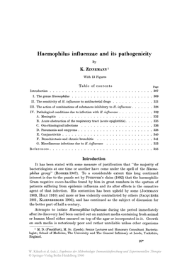 Haemophilus Influenzae and Its Pathogenicity