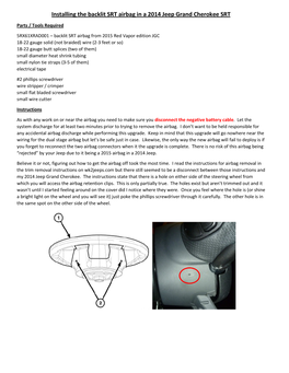 Installing the Backlit SRT Airbag in a 2014 Jeep Grand Cherokee SRT