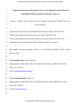 High Frequencies of Triploids Obtained from Interspecific Crosses Involving