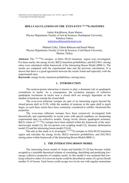 IBM-1 CALCULATIONS on the EVEN-EVEN 122-128Te ISOTOPES