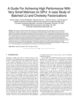 A Case Study of Batched LU and Cholesky Factorizations