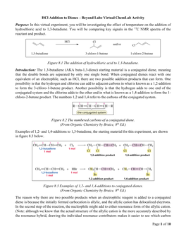 Page 1 of 10 Hcl Addition to Dienes – Beyond Labz Virtual Chemlab Activity Purpose