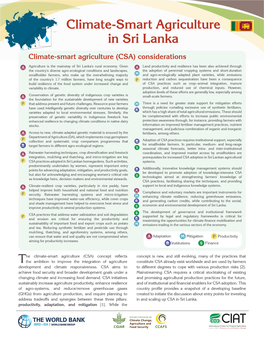 Climate-Smart Agriculture in Sri Lanka