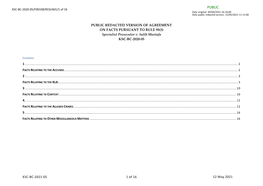 PUBLIC REDACTED VERSION of AGREEMENT on FACTS PURSUANT to RULE 95(3) Specialist Prosecutor V. Salih Mustafa KSC-BC-2020-05 KSC-B