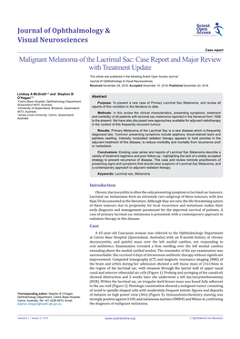 Malignant Melanoma of the Lacrimal Sac: Case Report and Major Review with Treatment Update