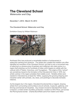 Cleveland Art School Exhibit Notes Copy