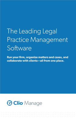 The Leading Legal Practice Management Software