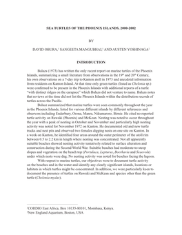 Sea Turtles of the Phoenix Islands, 2000-2002