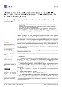 Derived from New Seismological and Geodetic Data on the Ionian Islands, Greece