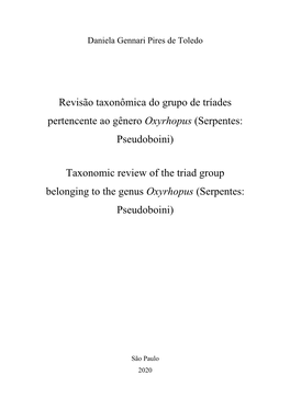 Oxyrhopus (Serpentes: Pseudoboini)