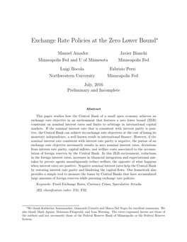 Exchange Rate Policies at the Zero Lower Bound∗