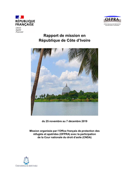 Rapport De Mission En République De Côte D'ivoire