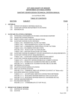 Sanitary Sewer Design Technical Criteria Manual