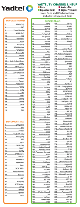 Yadtel Tv Residential Lineup